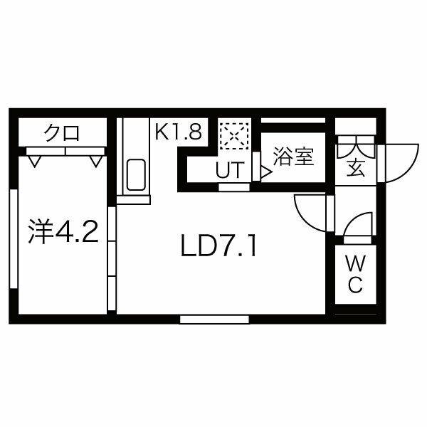 PREMIERE KOTONI(1LDK/1階)の間取り写真
