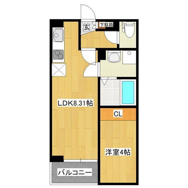 グラン大和町(1LDK/2階)の間取り写真