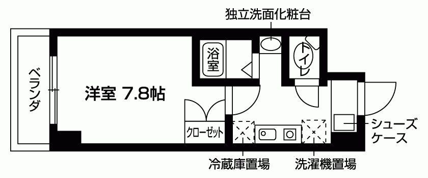 エル・セレーノ西院II番館(1K/1階)の間取り写真