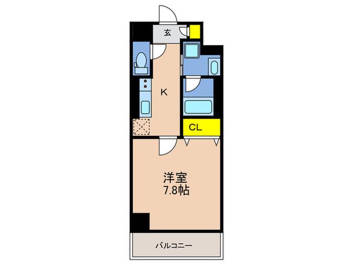 SECTOR PORT(1K/8階)の間取り写真