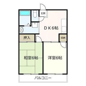ビレッジ栄C棟(2DK/4階)の間取り写真
