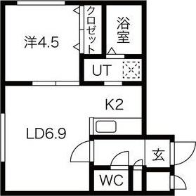 ル・ファール南6条 イースト(1LDK/1階)の間取り写真