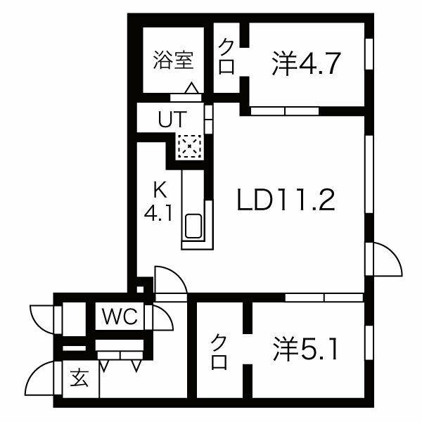 LIVEASE HIRAGISHI (2LDK/1階)の間取り写真