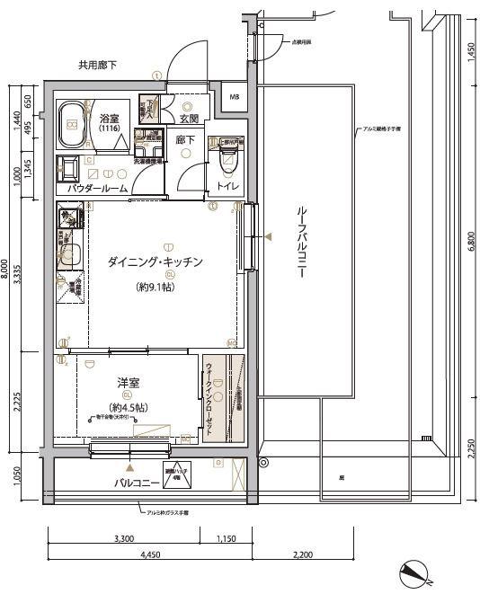 ARCOBALENO SHIMURASAKAUE(1DK/5階)の間取り写真