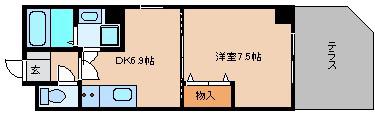 エスポワール(1DK/1階)の間取り写真