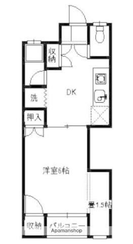 ステイタス館福大前(1DK/1階)の間取り写真