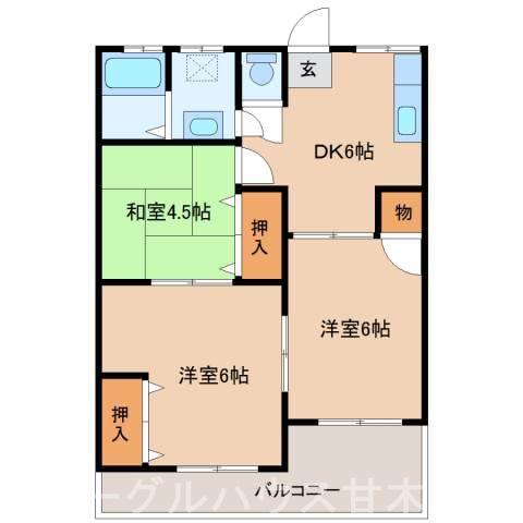 梅田ビル(3DK/3階)の間取り写真