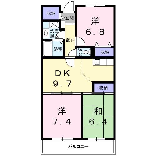 プラムハウス(3DK/5階)の間取り写真
