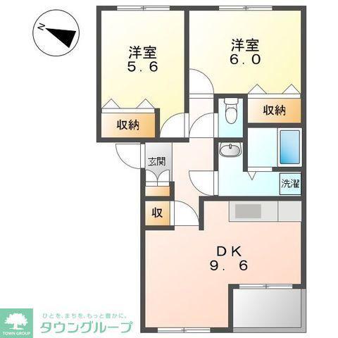 プルミエール(2DK/2階)の間取り写真