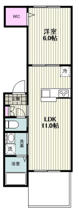 大倉山一丁目アパートメント(1LDK/2階)の間取り写真