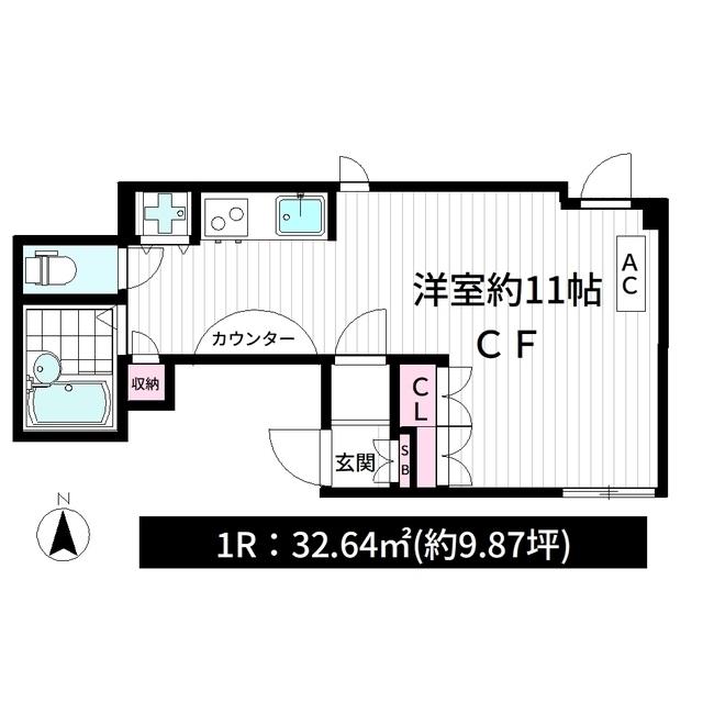 フォルス池上(ワンルーム/1階)の間取り写真