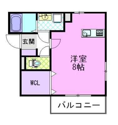 リベラルコート(1K/1階)の間取り写真