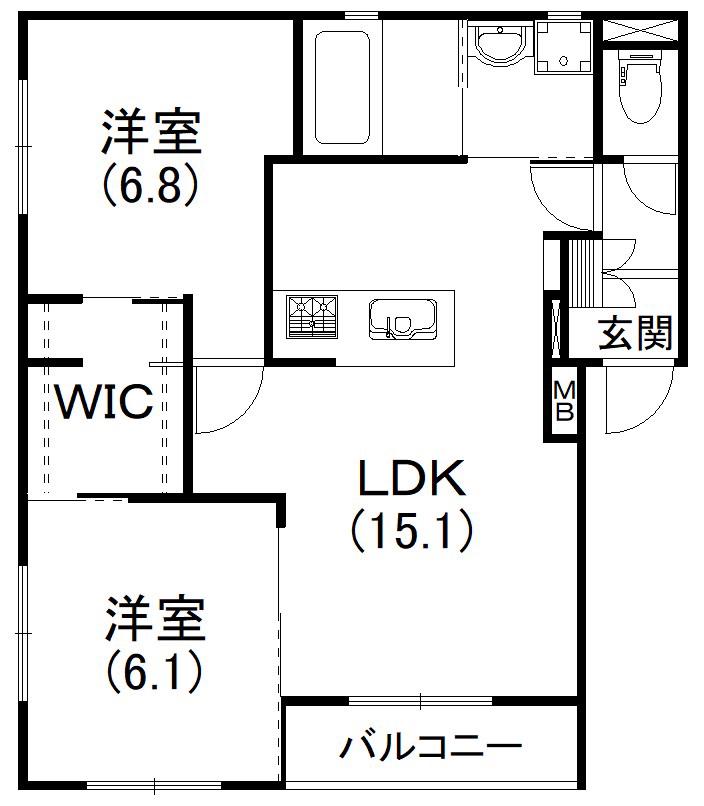 DAIJUゆう(2LDK/3階)の間取り写真