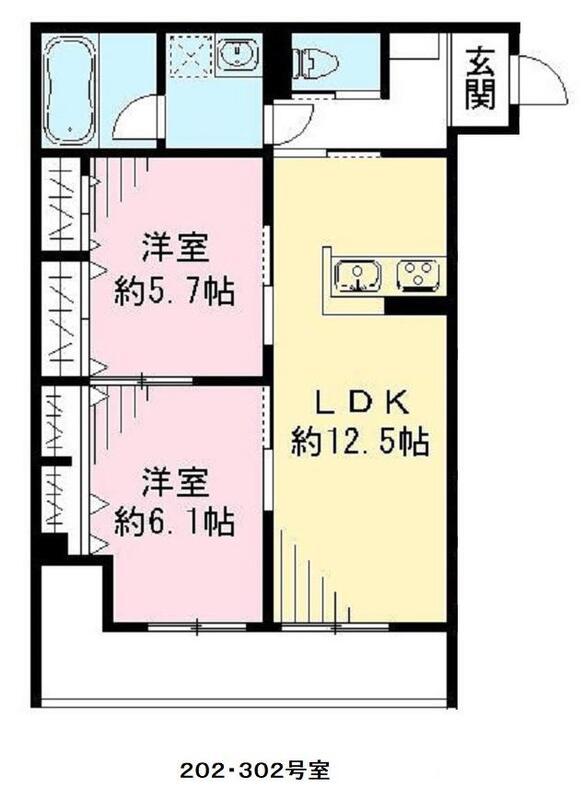 ユアメゾン加茂(2LDK/1階)の間取り写真