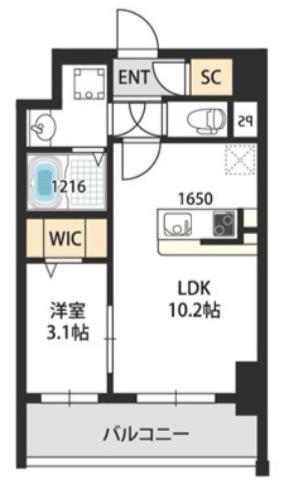 ベルンガーデン林寺(1LDK/2階)の間取り写真