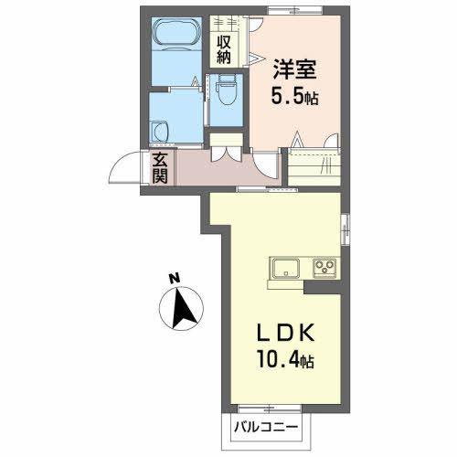 シャーメゾン プランドール神町(1LDK/2階)の間取り写真