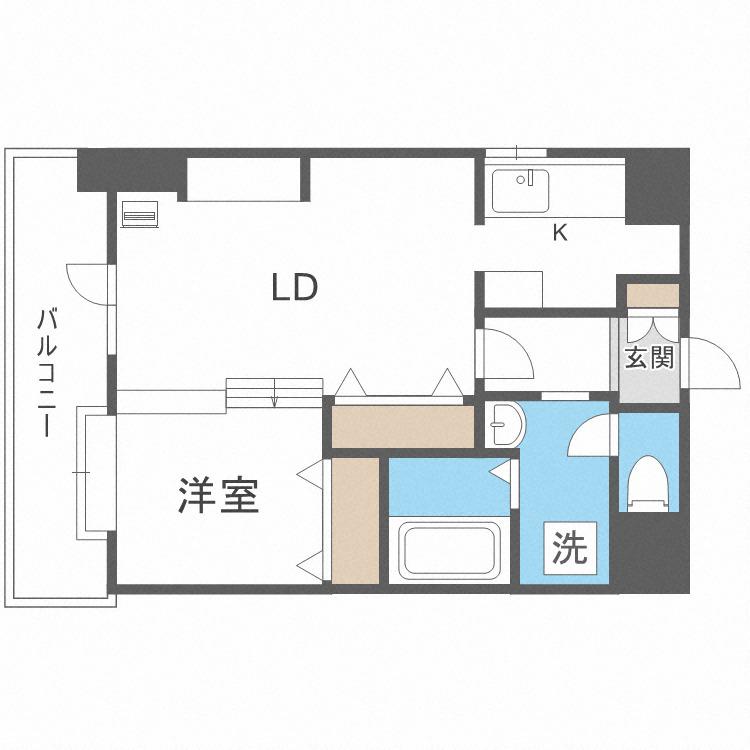 ピュア東彩館II(1LDK/3階)の間取り写真