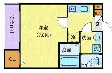 ジーメゾン千葉浜野プラージュ(1K/2階)の間取り写真