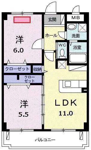 カーサ ダ・ヴィンチ(2LDK/3階)の間取り写真