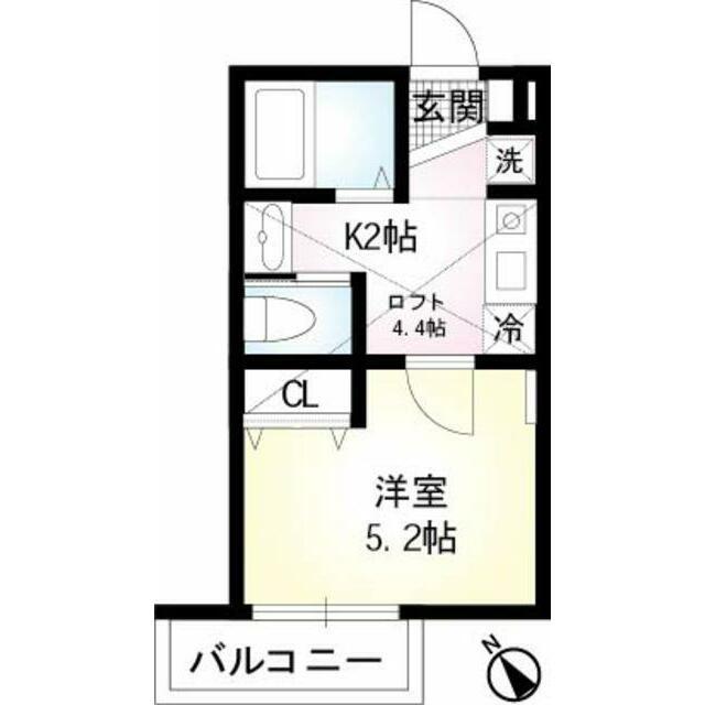 AALTO HOUSE(1K/2階)の間取り写真