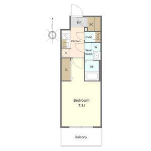 S-RESIDENCE亀島駅前ASCENT(1K/12階)の間取り写真