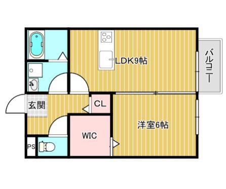 うたがき(1LDK/1階)の間取り写真