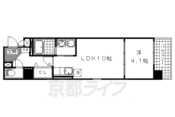シカタ シャンブレットI(1LDK/4階)の間取り写真