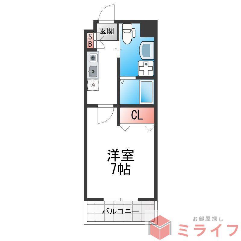 エクセル杭全(1K/4階)の間取り写真