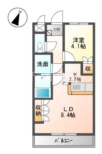 COMFORCE橋本(1LDK/1階)の間取り写真
