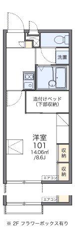 レオパレス歩(1K/1階)の間取り写真