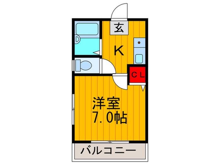 メゾンフラッグ(1K/2階)の間取り写真