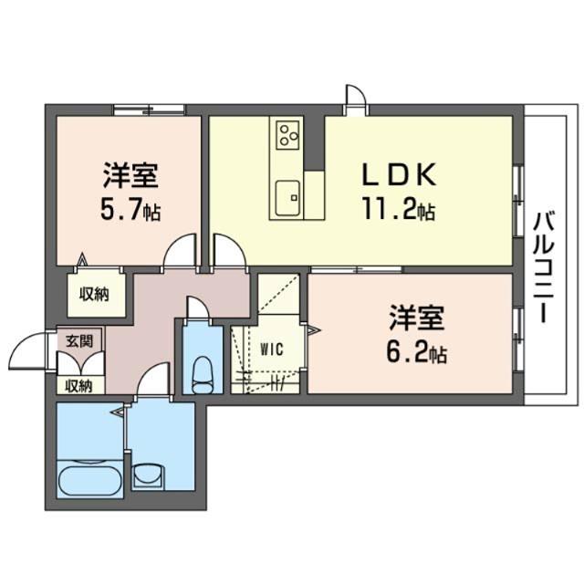 オルタンシア(2LDK/1階)の間取り写真