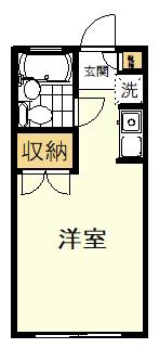 グリーンハイツ西町(ワンルーム/1階)の間取り写真