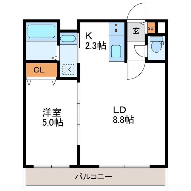 BIRTH バース(1LDK/2階)の間取り写真