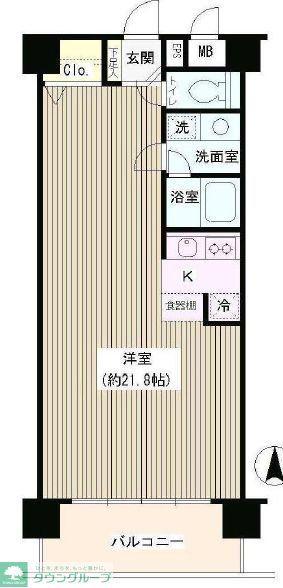 コアシティ中野坂上(1K/10階)の間取り写真