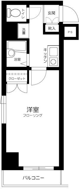 スカイコート蒲田駅前(1K/3階)の間取り写真