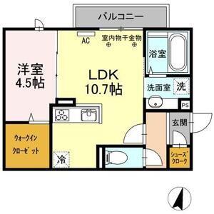 豊橋鉄道東田本線 運動公園前駅(愛知) 徒歩22分 3階建 築9年(1LDK/2階)の間取り写真