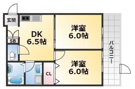 PRAF8(2DK/3階)の間取り写真