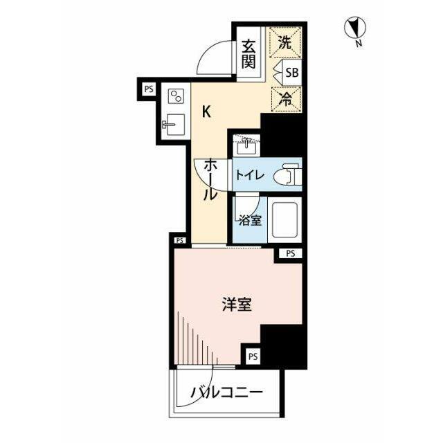 マイナビSTAY品川大崎タワー(1K/6階)の間取り写真