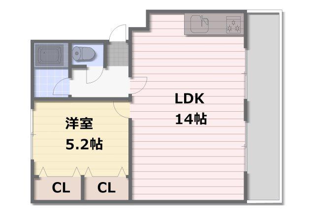 MINIERAI(2DK/2階)の間取り写真