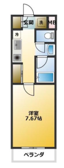 CS MANGANJI Ⅰ(1K/3階)の間取り写真