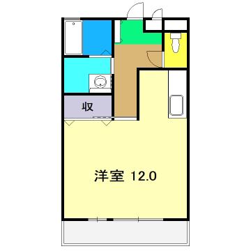 セジュール福井(ワンルーム/1階)の間取り写真