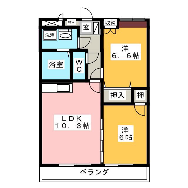 ISII(2LDK/3階)の間取り写真
