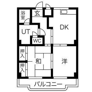 レジデンス横山(2DK/5階)の間取り写真