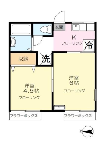 エリゼ壱番館(2K/1階)の間取り写真