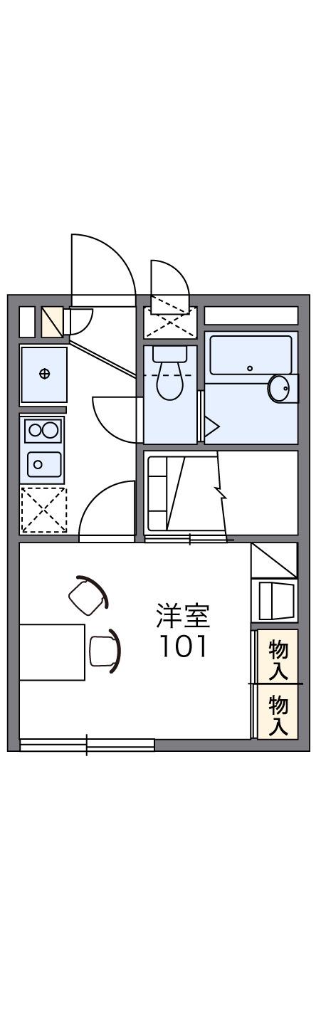 リベール(1K/4階)の間取り写真