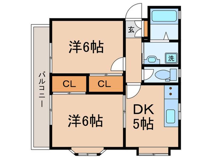 ドミール中町(2DK/1階)の間取り写真