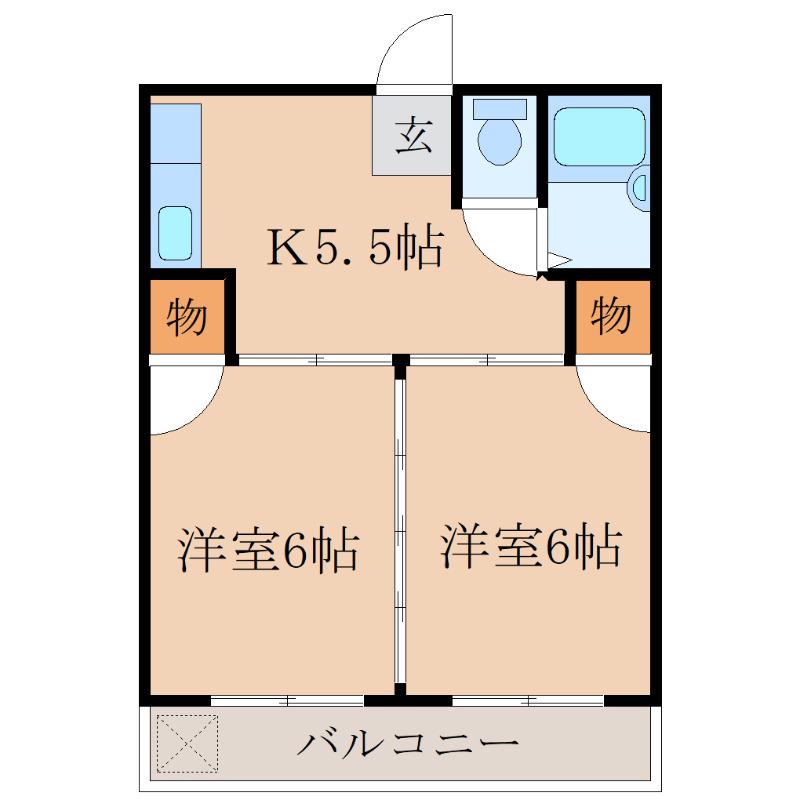 平田コーポ(2K/1階)の間取り写真