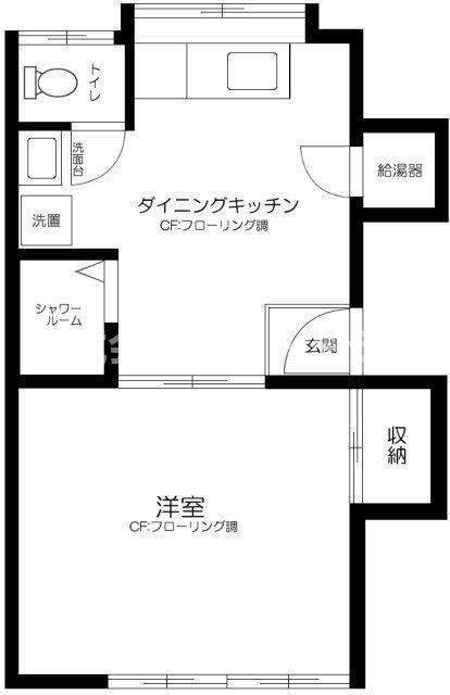 ときわ荘(1DK/2階)の間取り写真