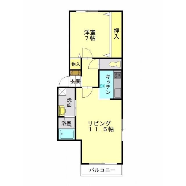 ハイツアクロス(1LDK/2階)の間取り写真